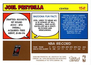 2005-06 Bazooka - Gold #152 Joel Przybilla Back