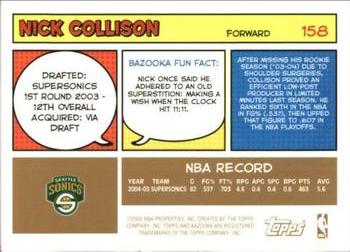 2005-06 Bazooka - Gold #158 Nick Collison Back