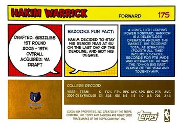 2005-06 Bazooka - Gold #175 Hakim Warrick Back
