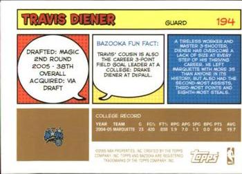2005-06 Bazooka - Gold #194 Travis Diener Back