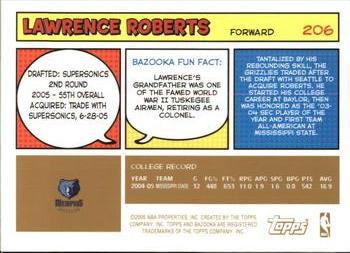 2005-06 Bazooka - Gold #206 Lawrence Roberts Back