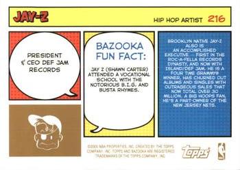 2005-06 Bazooka - Gold #216 Jay-Z Back