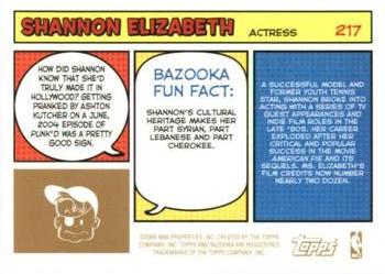 2005-06 Bazooka - Gold #217 Shannon Elizabeth Back