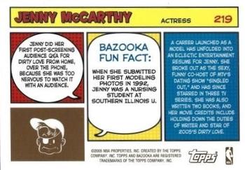 2005-06 Bazooka - Gold #219 Jenny McCarthy Back