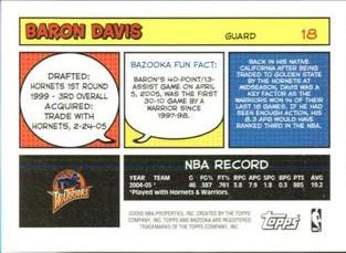 2005-06 Bazooka - Minis #18 Baron Davis Back