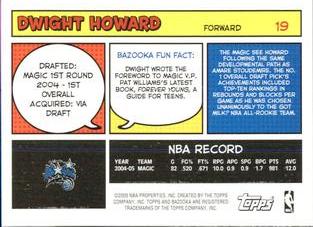 2005-06 Bazooka - Minis #19 Dwight Howard Back