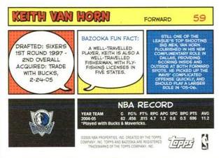 2005-06 Bazooka - Minis #59 Keith Van Horn Back