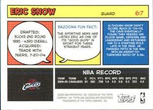 2005-06 Bazooka - Minis #67 Eric Snow Back