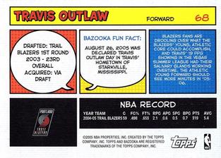 2005-06 Bazooka - Minis #68 Travis Outlaw Back