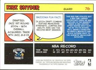 2005-06 Bazooka - Minis #76 Kirk Snyder Back