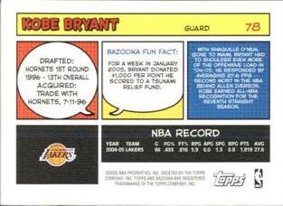 2005-06 Bazooka - Minis #78 Kobe Bryant Back