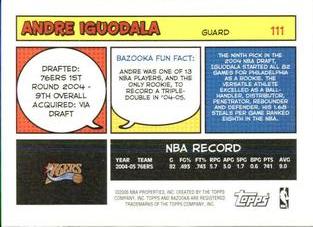 2005-06 Bazooka - Minis #111 Andre Iguodala Back