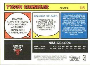 2005-06 Bazooka - Minis #115 Tyson Chandler Back