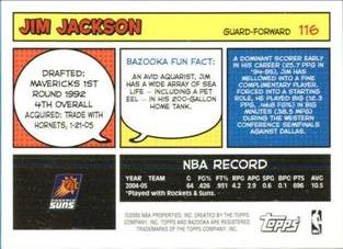 2005-06 Bazooka - Minis #116 Jim Jackson Back