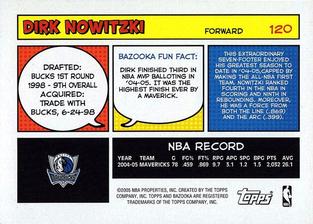 2005-06 Bazooka - Minis #120 Dirk Nowitzki Back