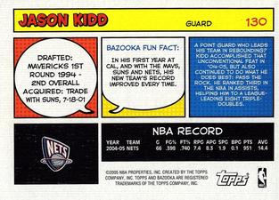 2005-06 Bazooka - Minis #130 Jason Kidd Back
