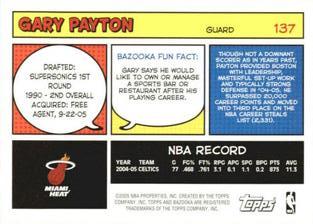 2005-06 Bazooka - Minis #137 Gary Payton Back
