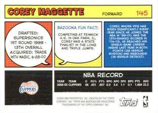 2005-06 Bazooka - Minis #145 Corey Maggette Back