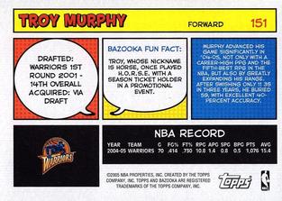 2005-06 Bazooka - Minis #151 Troy Murphy Back