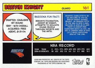 2005-06 Bazooka - Minis #161 Brevin Knight Back