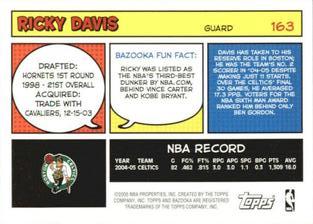 2005-06 Bazooka - Minis #163 Ricky Davis Back