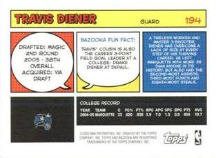 2005-06 Bazooka - Minis #194 Travis Diener Back
