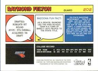 2005-06 Bazooka - Minis #202 Raymond Felton Back