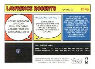 2005-06 Bazooka - Minis #206 Lawrence Roberts Back