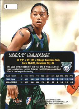 2001 Ultra WNBA #1 Betty Lennox Back