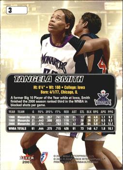 2001 Ultra WNBA #3 Tangela Smith Back