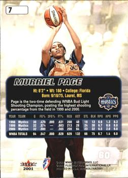 2001 Ultra WNBA #7 Murriel Page Back