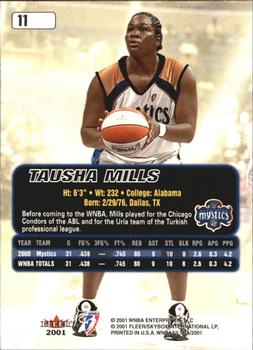 2001 Ultra WNBA #11 Tausha Mills Back