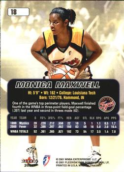 2001 Ultra WNBA #18 Monica Maxwell Back