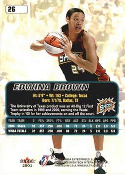 2001 Ultra WNBA #26 Edwina Brown Back