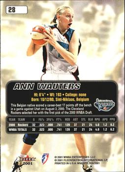 2001 Ultra WNBA #28 Ann Wauters Back