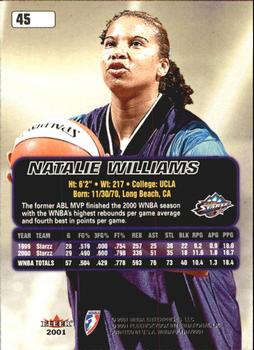 2001 Ultra WNBA #45 Natalie Williams Back