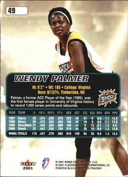 2001 Ultra WNBA #49 Wendy Palmer Back