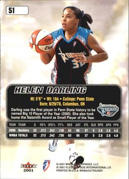 2001 Ultra WNBA #51 Helen Darling Back