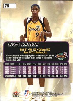 2001 Ultra WNBA #79 Lisa Leslie Back