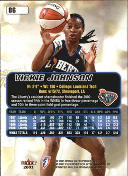 2001 Ultra WNBA #86 Vickie Johnson Back