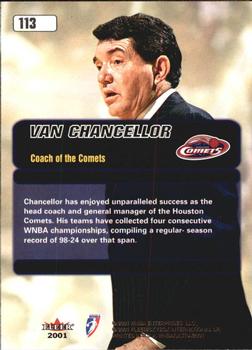 2001 Ultra WNBA #113 Van Chancellor Back