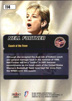 2001 Ultra WNBA #114 Nell Fortner Back