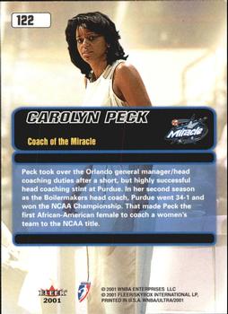 2001 Ultra WNBA #122 Carolyn Peck Back