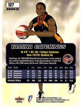 2001 Ultra WNBA #127 Tamika Catchings Back