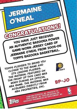 2005-06 Bazooka - Bazooka Power! Relics #BP-JO Jermaine O'Neal Back