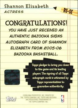 2005-06 Bazooka - Signs #BS-SE Shannon Elizabeth Back