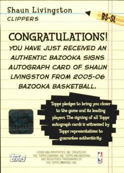 2005-06 Bazooka - Signs #BS-SL Shaun Livingston Back