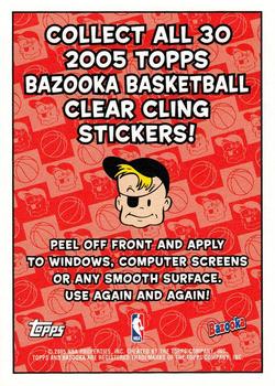 2005-06 Bazooka - Window Clings #NNO Indiana Pacers Back