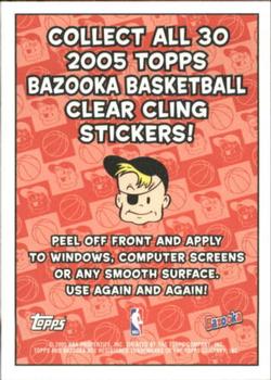 2005-06 Bazooka - Window Clings #NNO Los Angeles Clippers Back