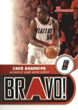 2005-06 Bowman - Bravo Relics #BV-ZR Zach Randolph Front